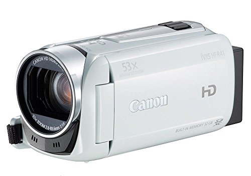 【中古】Canon デジタルビデオカメラ iVIS HF R41 光学32倍ズーム 内蔵32GBメモリー ホワイト IVISHFR41WH (ホワイト)