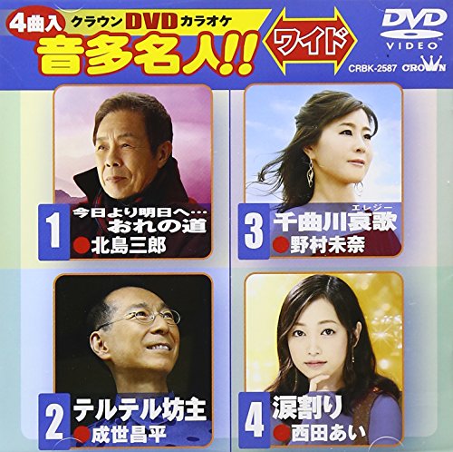 ご来店ありがとうございます。昭和・平成のCD、DVD、家電、音響機器など希少な商品も多数そろえています。レコード、楽器の取り扱いはございません。掲載していない商品もお探しいたします。映像商品にはタイトル最後に[DVD]、[Blu-ray]と表記しています。表記ないものはCDとなります。お気軽にメールにてお問い合わせください。クラウンDVDカラオケ 音多名人!![ワイド]【メーカー名】日本クラウン【メーカー型番】【ブランド名】日本クラウン【商品説明】クラウンDVDカラオケ 音多名人!![ワイド]・中古品（ユーズド品）について商品画像はイメージです。中古という特性上、使用に影響ない程度の使用感・経年劣化（傷、汚れなど）がある場合がございます。商品のコンディション、付属品の有無については入荷の度異なります。また、中古品の特性上、ギフトには適しておりません。商品名に『初回』、『限定』、『〇〇付き』等の記載がございましても、特典・付属品・保証等は原則付属しておりません。付属品や消耗品に保証はございません。当店では初期不良に限り、商品到着から7日間は返品を受付けております。注文後の購入者様都合によるキャンセル・返品はお受けしていません。他モールでも併売している商品の為、完売の際は在庫確保できない場合がございます。ご注文からお届けまで1、ご注文⇒ご注文は24時間受け付けております。2、注文確認⇒ご注文後、当店から注文確認メールを送信します。3、在庫確認⇒新品、新古品：3-5日程度でお届け。※中古品は受注後に、再検品、メンテナンス等により、お届けまで3日-10日営業日程度とお考え下さい。米海外倉庫から取り寄せの商品については発送の場合は3週間程度かかる場合がございます。　※離島、北海道、九州、沖縄は遅れる場合がございます。予めご了承下さい。※配送業者、発送方法は選択できません。お電話でのお問合せは少人数で運営の為受け付けておりませんので、メールにてお問合せお願い致します。お客様都合によるご注文後のキャンセル・返品はお受けしておりませんのでご了承下さい。ご来店ありがとうございます。昭和・平成のCD、DVD、家電、音響機器など希少な商品も多数そろえています。レコード、楽器の取り扱いはございません。掲載していない商品もお探しいたします。映像商品にはタイトル最後に[DVD]、[Blu-ray]と表記しています。表記ないものはCDとなります。お気軽にメールにてお問い合わせください。
