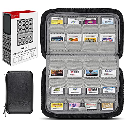 【中古】Sisma カードケース 64枚収納 3DS 2DS DS SWITCH用ソフトケース カード整理ケース 収納 ポーチ『黒色』