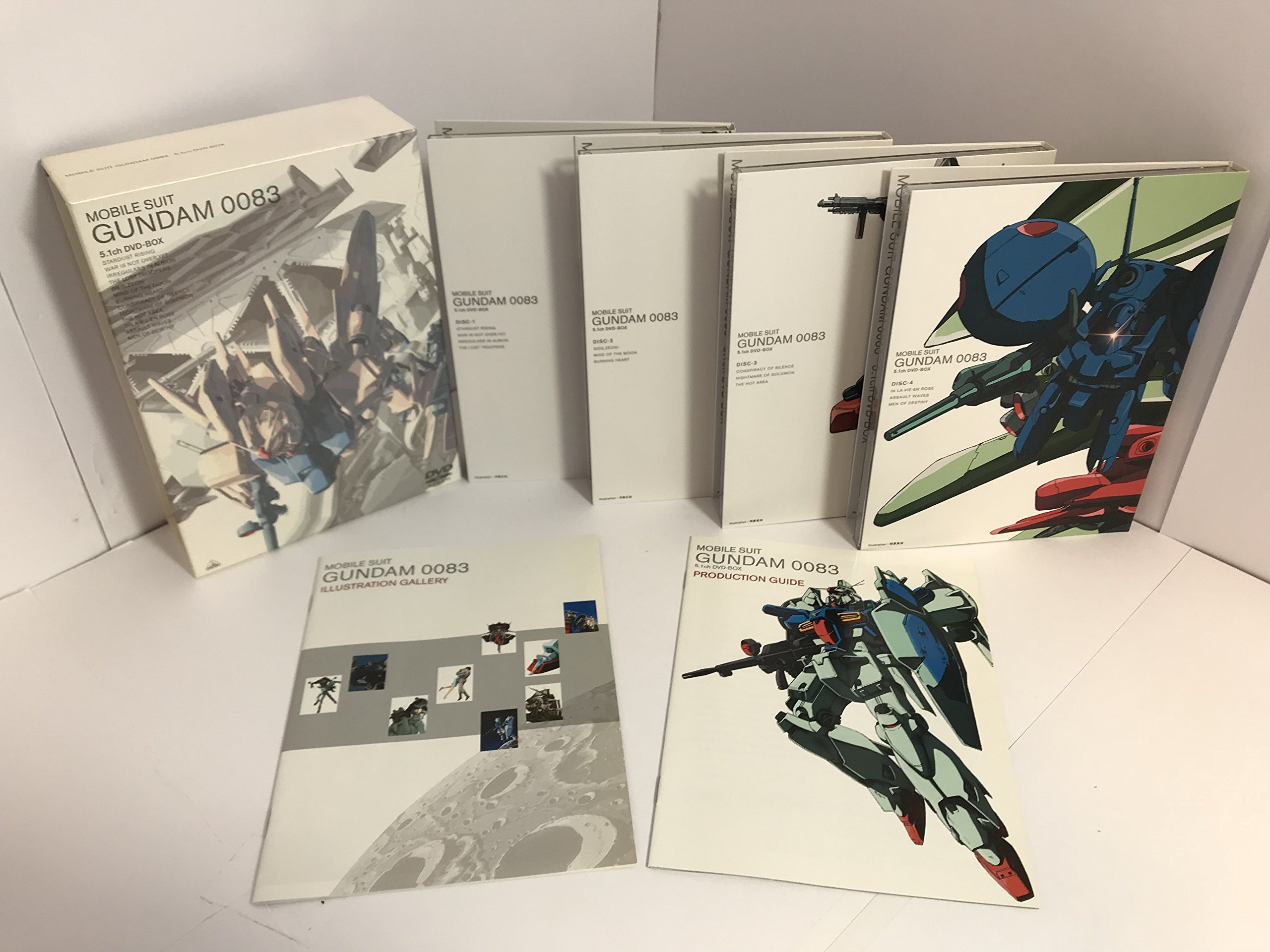 ご来店ありがとうございます。昭和・平成のCD、DVD、家電、音響機器など希少な商品も多数そろえています。レコード、楽器の取り扱いはございません。掲載していない商品もお探しいたします。映像商品にはタイトル最後に[DVD]、[Blu-ray]と表記しています。表記ないものはCDとなります。お気軽にメールにてお問い合わせください。機動戦士ガンダム0083 5.1ch DVD-BOX (初回限定生産)【メーカー名】バンダイビジュアル【メーカー型番】【ブランド名】バンダイビジュアル【商品説明】機動戦士ガンダム0083 5.1ch DVD-BOX (初回限定生産)・中古品（ユーズド品）について商品画像はイメージです。中古という特性上、使用に影響ない程度の使用感・経年劣化（傷、汚れなど）がある場合がございます。商品のコンディション、付属品の有無については入荷の度異なります。また、中古品の特性上、ギフトには適しておりません。商品名に『初回』、『限定』、『〇〇付き』等の記載がございましても、特典・付属品・保証等は原則付属しておりません。付属品や消耗品に保証はございません。当店では初期不良に限り、商品到着から7日間は返品を受付けております。注文後の購入者様都合によるキャンセル・返品はお受けしていません。他モールでも併売している商品の為、完売の際は在庫確保できない場合がございます。ご注文からお届けまで1、ご注文⇒ご注文は24時間受け付けております。2、注文確認⇒ご注文後、当店から注文確認メールを送信します。3、在庫確認⇒新品、新古品：3-5日程度でお届け。※中古品は受注後に、再検品、メンテナンス等により、お届けまで3日-10日営業日程度とお考え下さい。米海外倉庫から取り寄せの商品については発送の場合は3週間程度かかる場合がございます。　※離島、北海道、九州、沖縄は遅れる場合がございます。予めご了承下さい。※配送業者、発送方法は選択できません。お電話でのお問合せは少人数で運営の為受け付けておりませんので、メールにてお問合せお願い致します。お客様都合によるご注文後のキャンセル・返品はお受けしておりませんのでご了承下さい。ご来店ありがとうございます。昭和・平成のCD、DVD、家電、音響機器など希少な商品も多数そろえています。レコード、楽器の取り扱いはございません。掲載していない商品もお探しいたします。映像商品にはタイトル最後に[DVD]、[Blu-ray]と表記しています。表記ないものはCDとなります。お気軽にメールにてお問い合わせください。