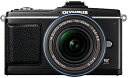 【中古】OLYMPUS マイクロ一眼 PEN E-P2 レンズキット ブラック E-P2LKIT-BLK