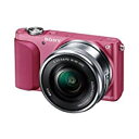【中古】SONY ミラーレス一眼 NEX-3N パワーズームレンズキット E PZ 16-50mm F3.5-5.6 OSS付属 ピンク NEX-3NL P