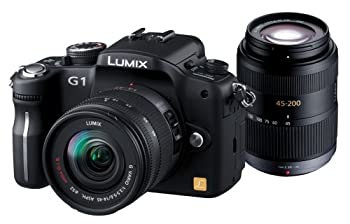 【中古】パナソニック デジタル一眼カメラ LUMIX (ルミックス) G1 Wレンズキット コンフォートブラック DMC-G1W-K