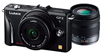 【中古】パナソニック デジタル一眼カメラ GF2 ダブルレンズキット(14mm/F2.5パンケーキレンズ、14-42mm/F3.5-5.6標準ズームレンズ付属) フルハイビジョ