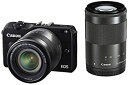 【中古】Canon ミラーレス一眼カメラ EOS M2 ダブルズームキット (ブラック) EF-M18-55mm F3.5-5.6 IS STM EF-M55-...