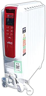 【中古】【DeLonghi】デロンギ　ドラゴンデジタルオイルヒーター100V/1500W色：ピュアホワイト＋レッド9枚フィン　QSD0915-RD