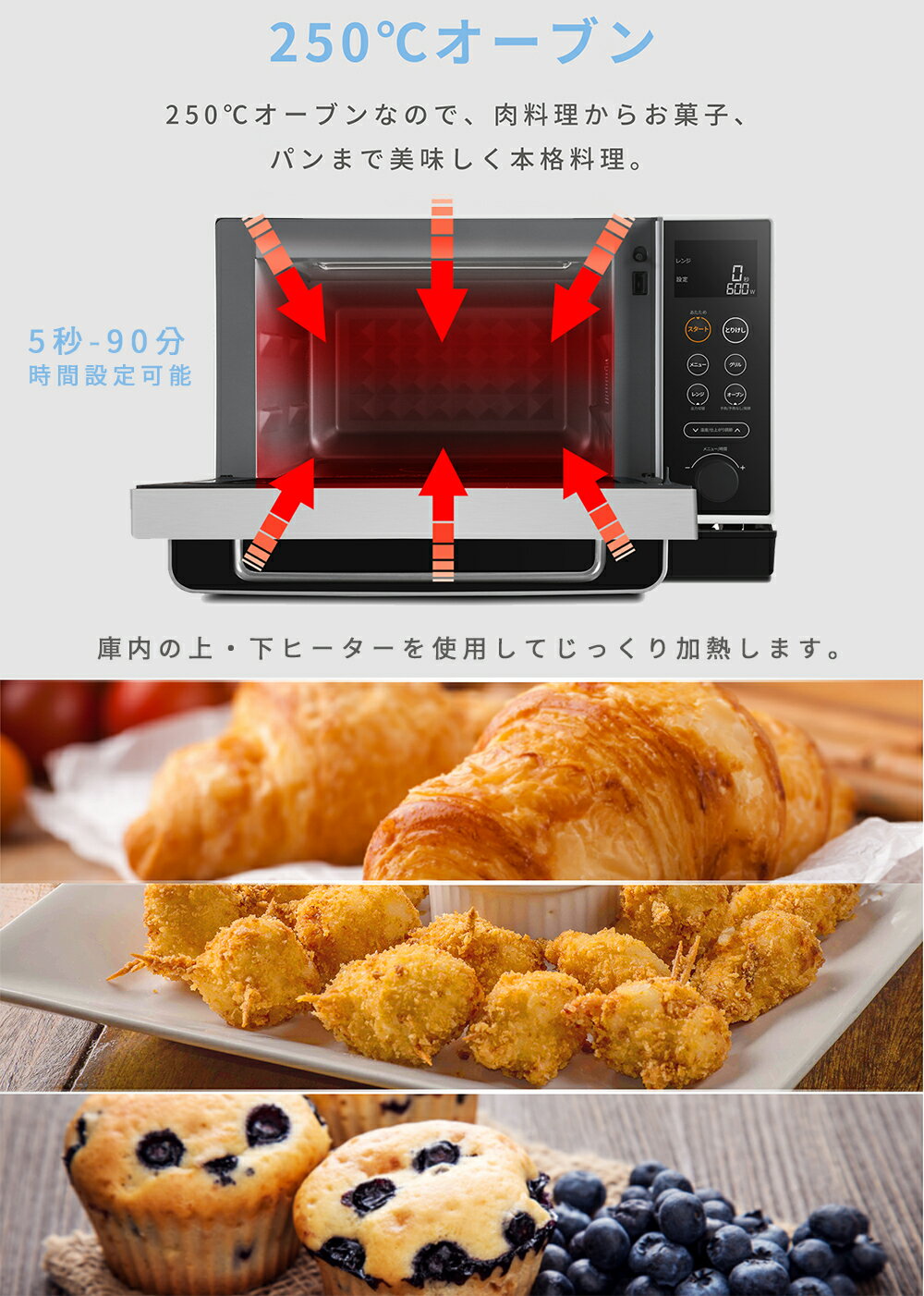 250℃オーブン上下ヒーター
