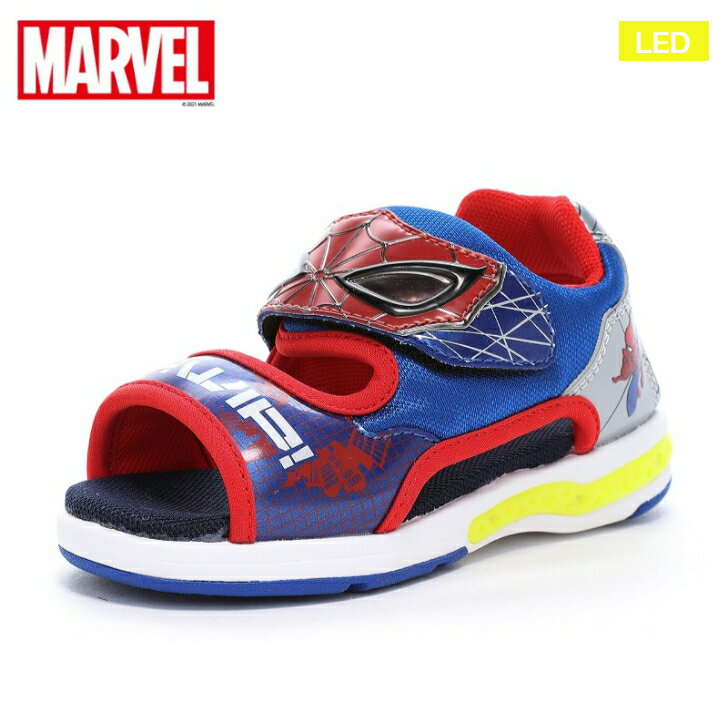 Rakuten - ムーンスター マーベル MV 031LE キッズ サンダル MARVEL スパイダーマン LED搭載 光るサンダル 男の子サンダル