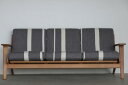 【北欧家具】Hans J. Wegner 1953年デザイン　GETAMA社 GE290 3シーター オーク材 デンマークDanish Art Weaving社ウール生地「Nuuk」張替済