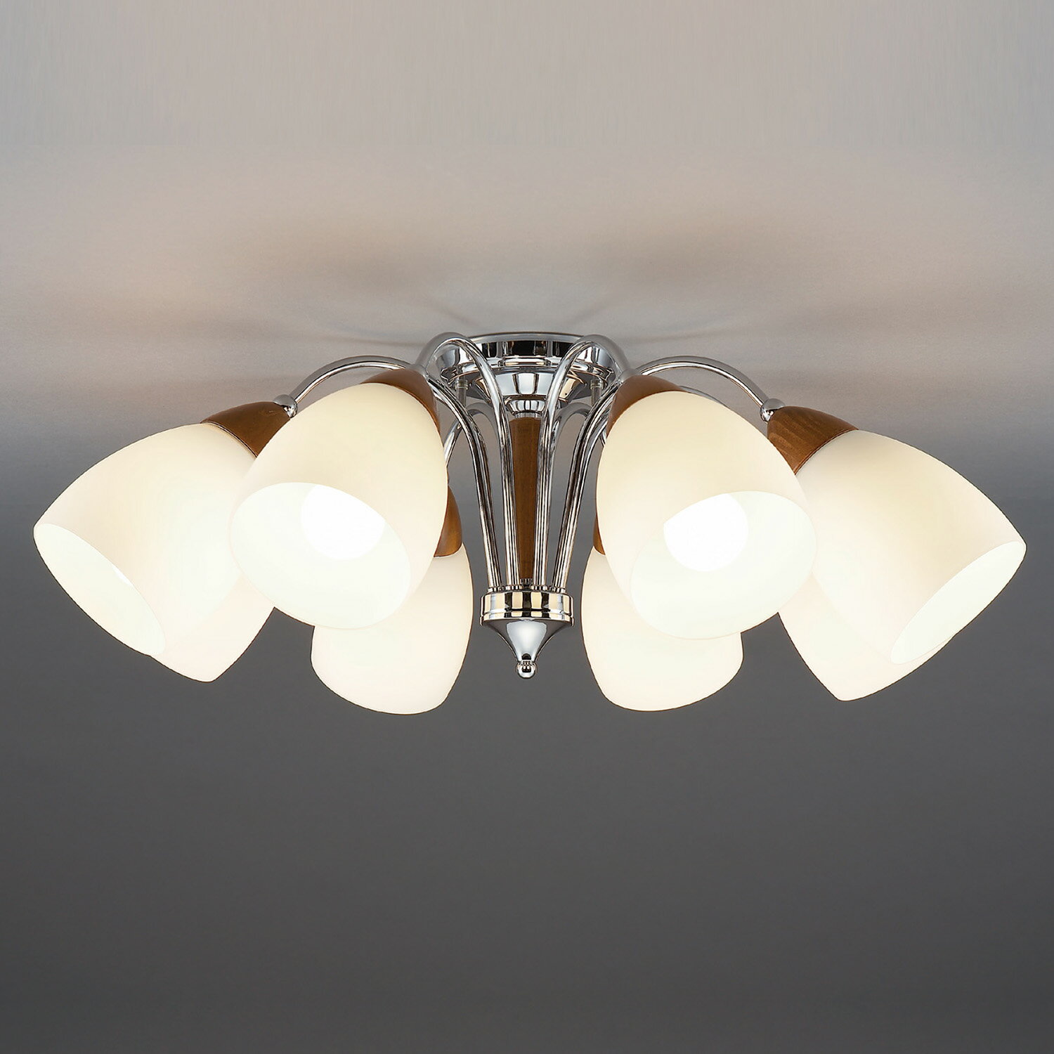 山田照明 LEDシャンデリア 〜14畳 取付簡易型 非調光 D.Scandza（スカンザ） ウォールナット色 2700K ..