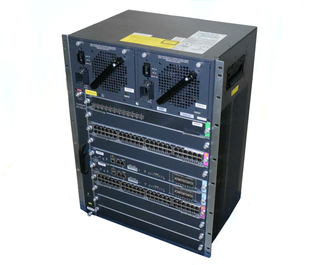 【送料無料対象外】【沖縄不可】Cisco WS-C4510R+E V08 WS-X45-SUP8-E(SFP+ 10GE/SFP 1000BaseX共用8ポート)冗長搭載 Ver.03.06.01.E 設定初期化済 【中古】【20220906】【送料無料ライン対象外】