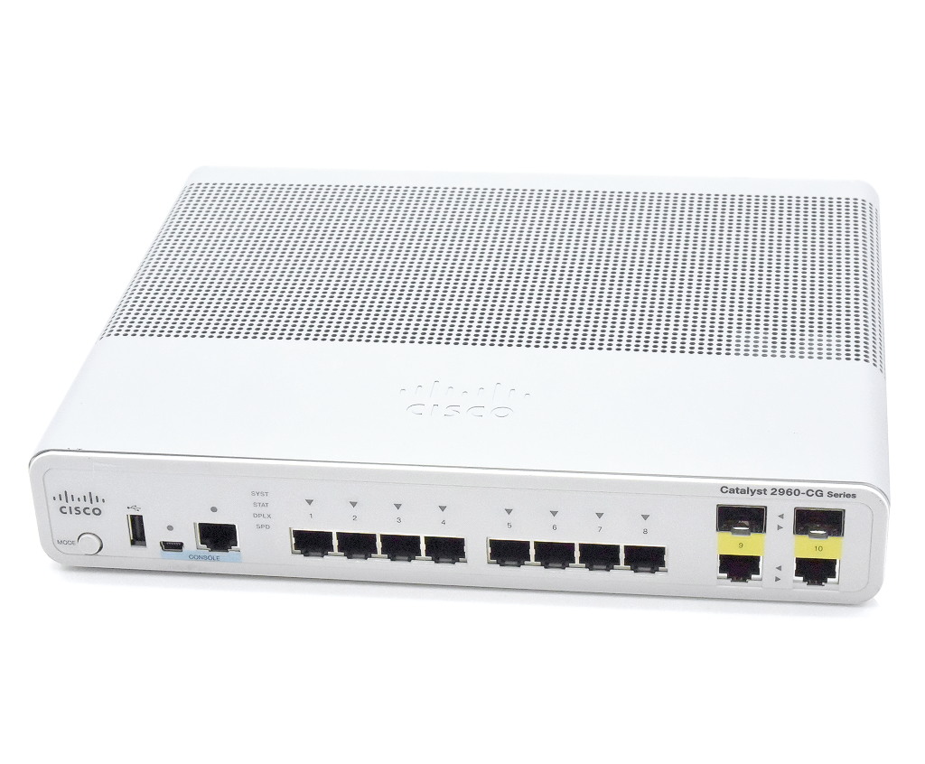 Cisco Catalyst WS-C2960CG-8TC-L V03 C2960c405ex-UNIVERSALK9-M Ver.12.2(55)EX2 LANBASEライセンス 設定初期化済 【中古】【20220125】