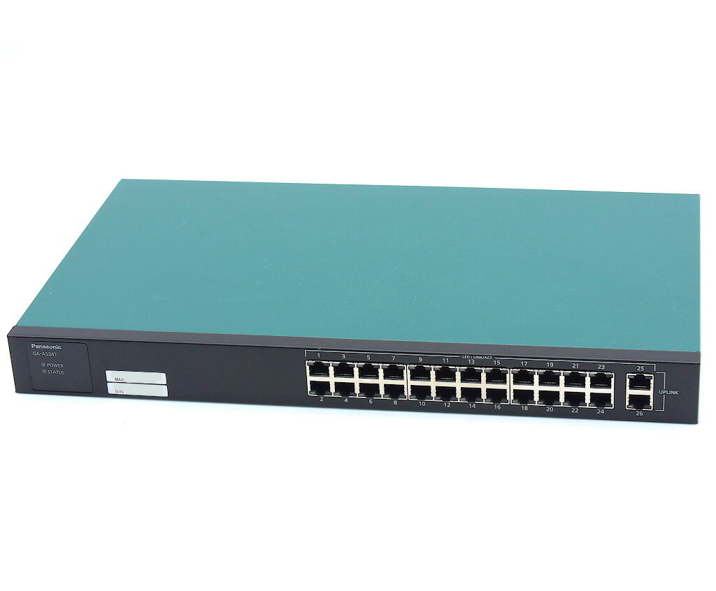 Panasonic GA-AS24T 26ポート1000BASE-T搭載L2スイッチ リンクアグリゲーション/VLAN/Web GUI対応 設定初期化済 【中古】【20220125】