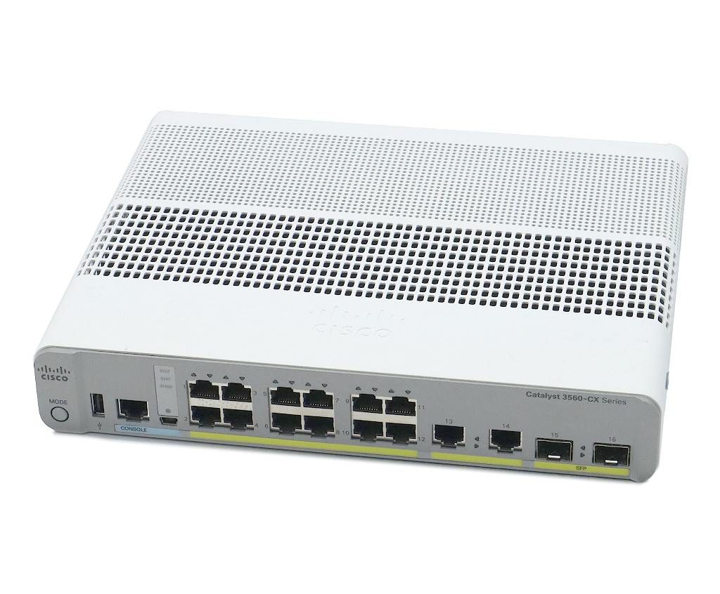 Cisco Catalyst WS-C3560CX-12TC-S V03 14ポート1000BASE-T 2ポートSFPスロット搭載 C3560CX-UNIVERSALK9-M Ver.15.2(3)E3 ライセンスなし 【中古】【20230830】
