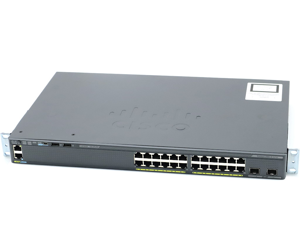 Cisco Catalyst WS-C2960X-24TD-L V06 24ポート1000BASE-T 2ポートSFP+(10GbE)スロット搭載 C2960X-UNIVERSALK9-M Ver.15.2(2)E7 【中古】【20231121】