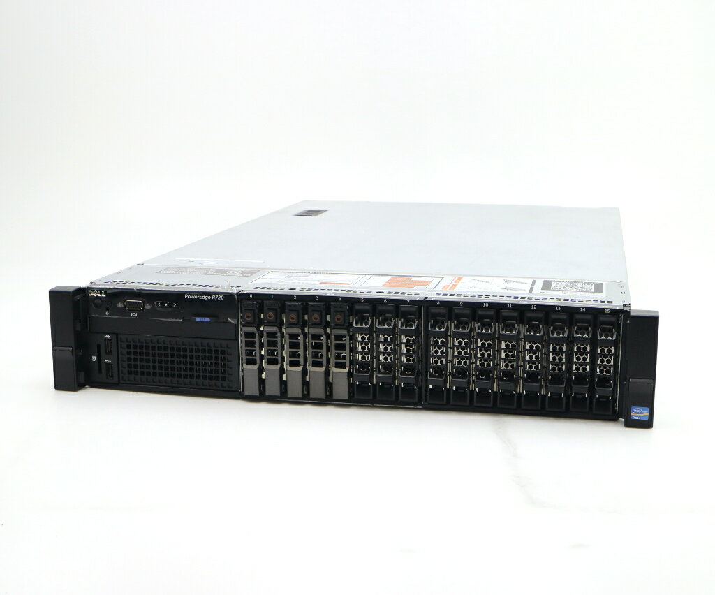 DELL PowerEdge R720 Xeon E5-2650 v2 2.6GHz 2 32GB 900GBx5台(SAS2.5インチ/6Gbps/RAID6構成) AC 2 PERC H710P Mini 【中古】【20231121】