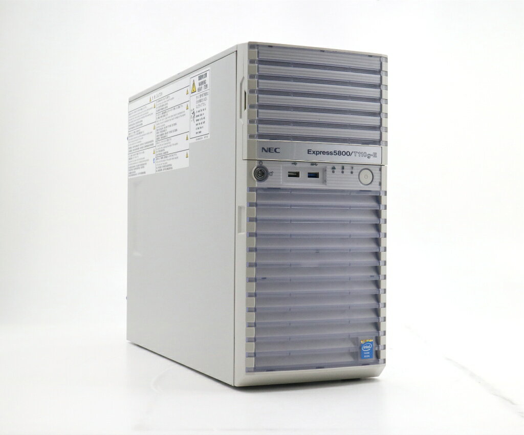 商品情報 No.54a228460メーカーNEC商品名 型番・型名Express5800/T110g-E※N8100-2186Y仕様■基本スペック　・CPU：Xeon E3-1220 v3 3.1GHz(4コア4スレッドCPU搭載)　・メモリ：8192MB(4GBx2枚構成)　・ストレージ：500GBx2台(SATA2.5インチ/RAID1構成)　・RAID：オンボード SATA RAID　・VGA：オンボード　・DRIVE：DVD-ROM　・COA：なし状態・動作状況■動作：中古動作品外観■汚れ　・外装汚れ若干有り。■シール痕　・若干あり。■傷　・外装に使用に差し支えない擦り傷がございます。■その他　・中古品のため使用に差し支えない傷、汚れがある場合がございます。　・本体内外装は清掃しておりますが、多少の汚れが残っている可能性がございます。　・筐体全体に若干のキズあり附属品■付属品　・なし対応情報　・空マウンタ1個搭載備考　・簡易OSにて動作確認後HDD消去済み、OSは付属いたしておりませんご注意　・本商品は店頭等でも販売している為、稀に在庫切れの場合があります。　・その場合、代替品をご提案させていただきます。