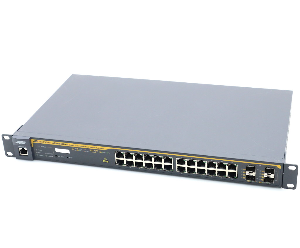 Allied Telesis AT-MWS5028GP 24ポート1000BASE-T PoE+(IEEE 802.3at 30W)対応 4ポートSFPスロット搭載 無線LANコントローラー/L2スイッチ 【中古】【20240305】