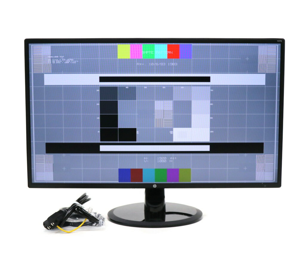 【良品】hp V270 27インチ非光沢IPSパネル フルHD 1920x1080ドット HDMI/DVI-D/アナログRGB入力 【中古】【20240731】