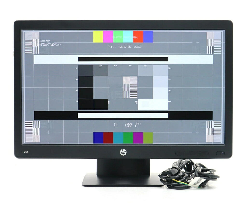 【並品】hp P223 21.5インチ非光沢VAパネル フルHD 1920x1080ドット DisplayPort/アナログRGB入力 【中古】【20241220】