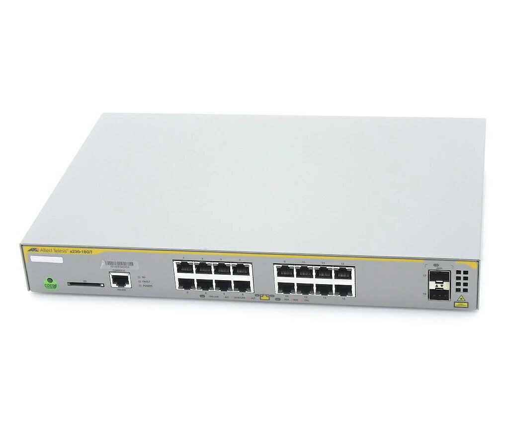 Allied Telesis AT-x230-18GT 16ポート1000BASE-T 2ポートSFPスロット搭載L2スイッチ BASE LICENSE 設定初期化済 【中古】【20241204】
