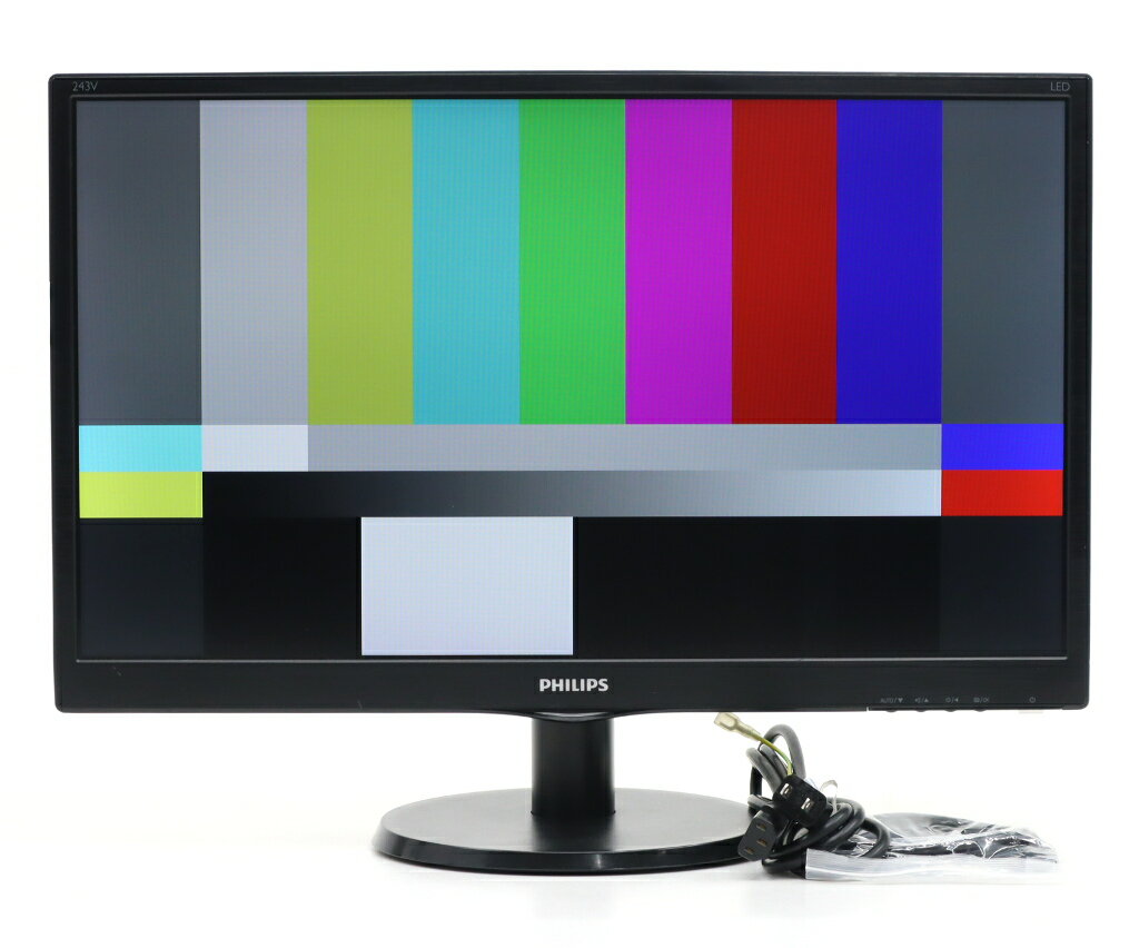 【良品】PHILIPS 243V5Q 23.6インチ非光沢MVAパネル フルHD 1920x1080ドット HDMI/DVI-D/アナログRGB入力 【中古】【20250516】