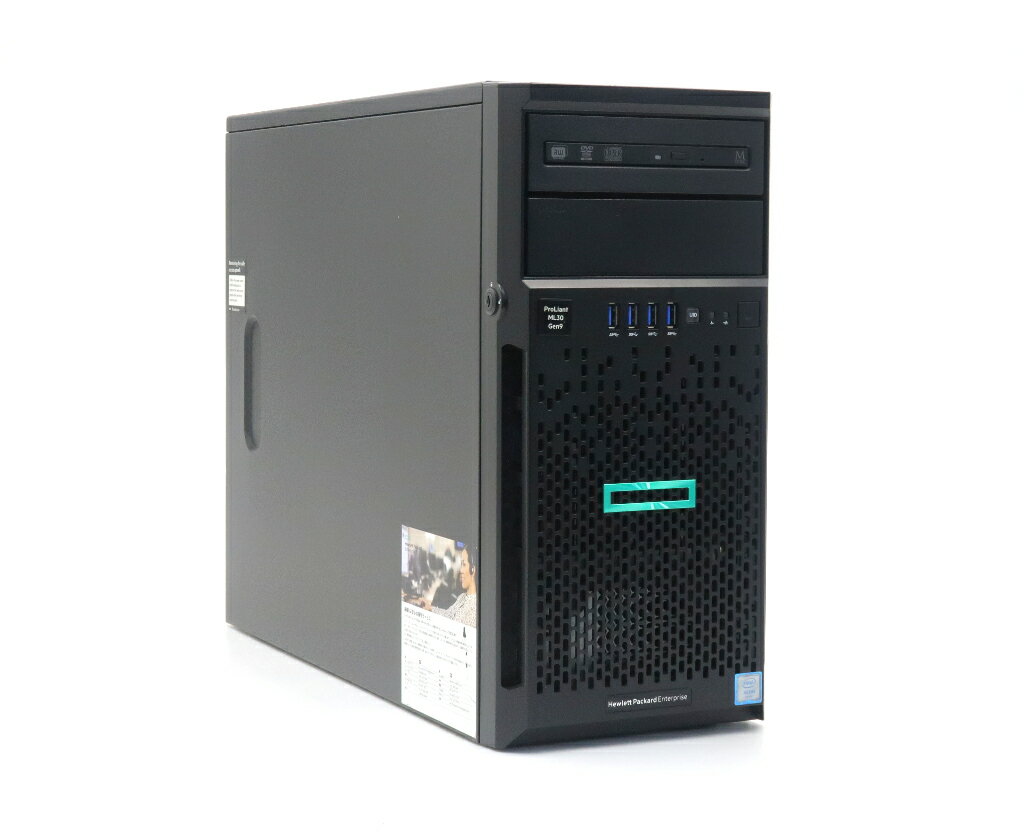 hp ProLiant ML30 Gen9 Xeon E3-1230 v5 3.4GHz 16GB 300GBx2台(SAS2.5インチ/12Gbps/RAID1構成) DVD+-RW Smart HBA H240 【中古】【20251105】