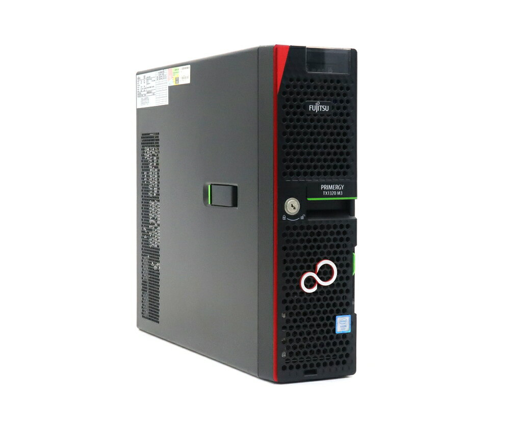 FUJITSU - 富士通 PRIMERGY TX1320 M3 Xeon E3-1220 v6 3GHz 16GB 600GBx3台(SAS2.5インチ/12Gbps/RAID5構成) DVD-ROM PRAID EP400i 【中古】【20260225】