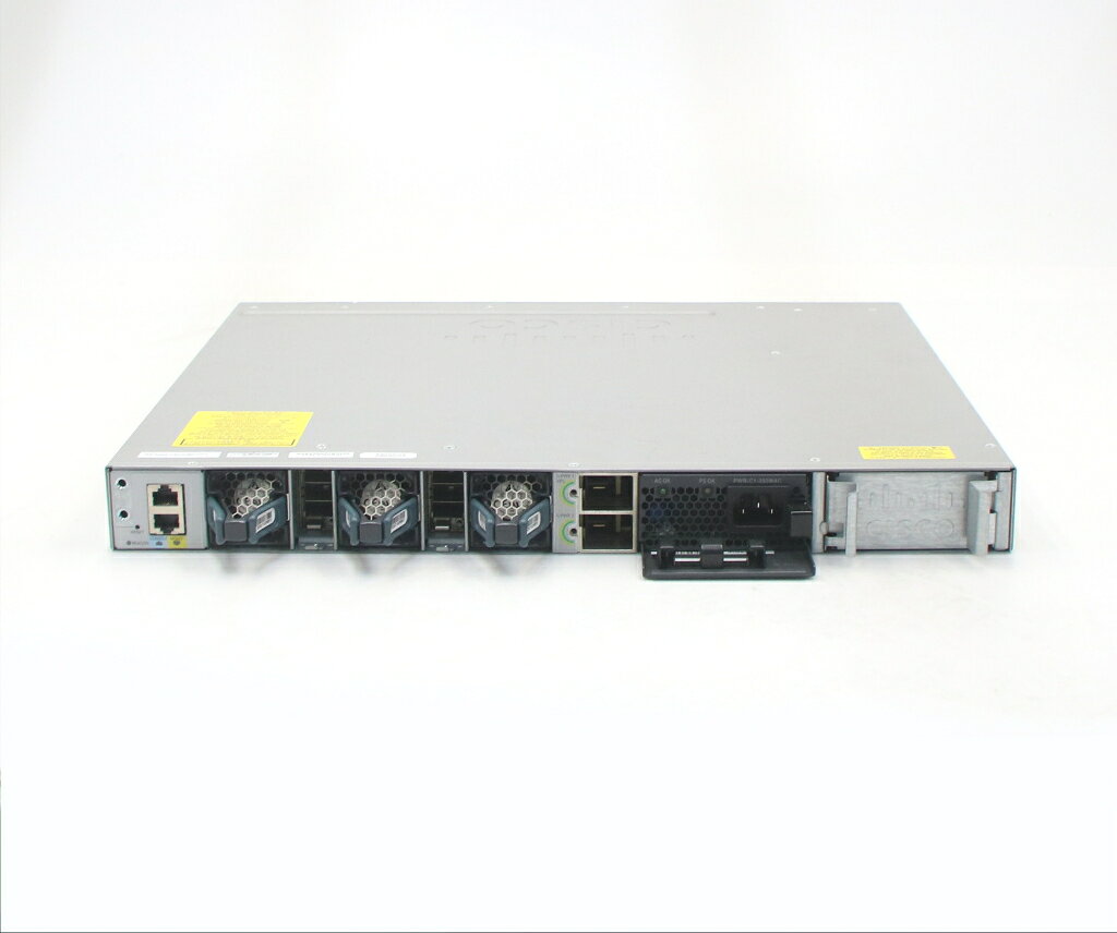 PCコンフルプレミアム楽天市場店のCisco WS-C3850-12S-S 12ポートSFPスロット搭載 L3スイッチ CAT3K_CAA-UNIVERSALK9-M Ver.16.6.4 IPBASEライセンス 設定初期化済 【中古】【20260311】｜アングル2