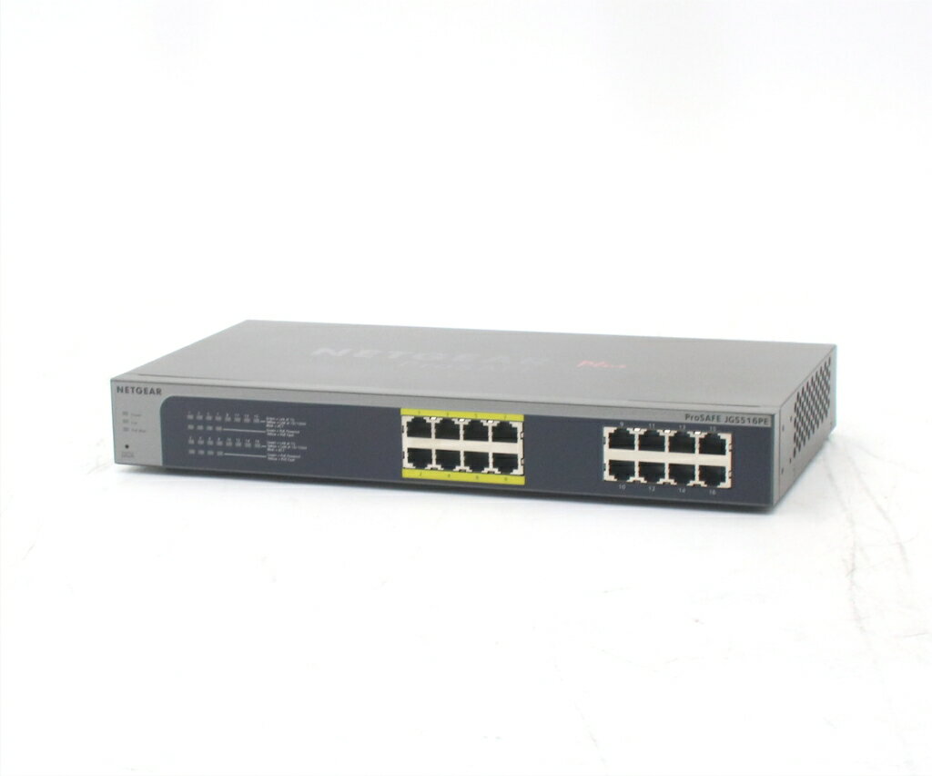 NETGEAR ProSAFE JGS516PE 16ポート1000BASE-Tうち8ポートPoE対応スマートスイッチ PoEポート合計85Wまで電力供給可 設定初期化済 