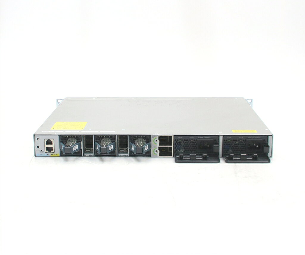 PCコンフルプレミアム楽天市場店のCisco Catalyst WS-C3850-24T-S V07 AC*2 24ポート1000BASE-T 冗長電源 CAT3K_CAA-UNIVERSALK9 Ver.16.12.08 ipbaseライセンス 【中古】【20260623】｜アングル2