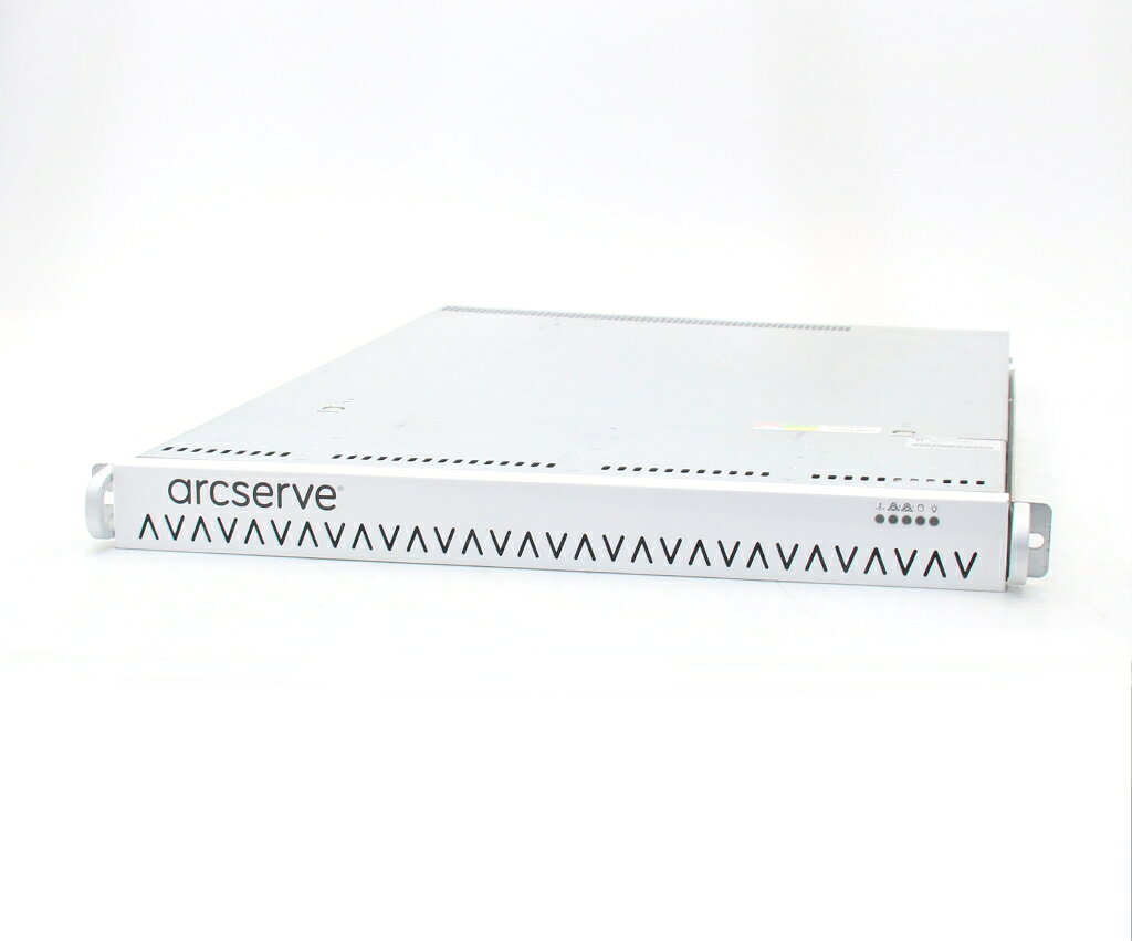 商品情報 No.554262650メーカーarcserve商品名 型番・型名arcserve UDP Appliance 8000シリーズ仕様■基本スペック　・CPU：Xeon E5-2620 v4 2.1GHz(8コア16スレッド)　・メモリ：32GB(8GBx4枚)　・ストレージ：240GB(SSD)+1TBx2台(SATA3.5インチ/RAID1構成)　・RAID：MegaRAID SAS9361-4i(SAS12Gbps対応)　・VGA：オンボード　・DRIVE：なし　・その他機能：SASカード(SAS9300-8e)　・AC：2基実装　・COA：Svr 2016 EMBSYS std　・OS：なし(※別途OSインストールが必要となります)状態・動作状況■動作：中古動作品外観■汚れ　・外装汚れ若干有り。■シール痕　・若干あり。■傷　・外装に使用に差し支えない擦り傷がございます。■その他　・中古品のため使用に差し支えない傷、汚れがある場合がございます。　・本体内外装は清掃しておりますが、多少の汚れが残っている可能性がございます。　・筐体に若干のキズあり附属品■付属品　・フロントマスク■特記欠品　・HDDマウンタ2個欠品対応情報-備考　・700W電源2基搭載　・Username:ADMIN、Password:Administrator　・マザーボード型番:SuperMicro X10SRW-F　・電源ユニット型番:SuperMicro PWS-706P-1R　・RAIDカードは12Gbpsに対応していますが一部HDDが対応していないため12Gbpsで動作できません　・OSライセンスシール貼付されておりますがOS欠品の為簡易OSにて動作確認後HDD消去済み、OSは付属いたしておりませんご注意　・本商品は店頭等でも販売している為、稀に在庫切れの場合があります。　・その場合、代替品をご提案させていただきます。