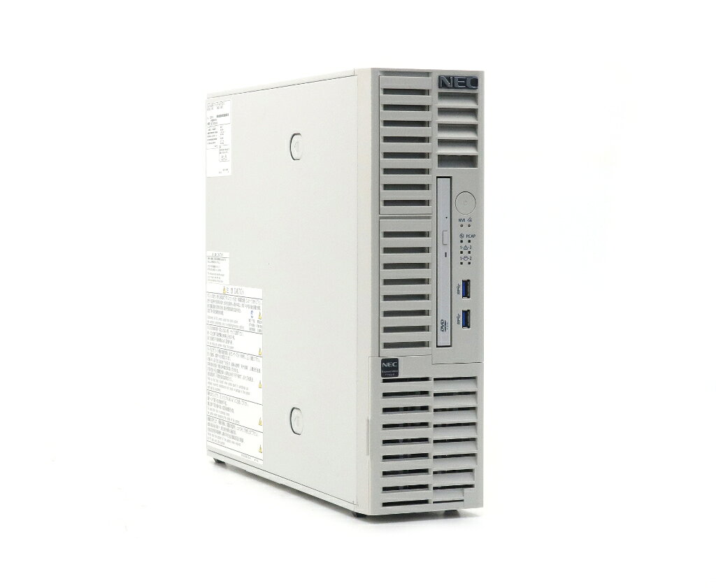 商品情報 No.546262277メーカーNEC商品名 型番・型名Express5800/T110j-S※N8100-2798Y仕様■基本スペック　・CPU：Xeon E-2224 3.4GHz(4コア4スレッド)　・メモリ：16GB(8GBx2枚)　・ストレージ：1TBx2台(SATA3.5インチ/RAID1構成)　・RAID：オンボードSATA RAID　・VGA：オンボード　・DRIVE：DVD-ROM　・COA：Svr 19 Essentials　・OS：なし(※別途OSインストールが必要となります)状態・動作状況■動作：中古動作品外観■汚れ　・外装汚れ若干有り。■シール痕　・若干あり。■傷　・外装に使用に差し支えない擦り傷がございます。■その他　・中古品のため使用に差し支えない傷、汚れがある場合がございます。　・本体内外装は清掃しておりますが、多少の汚れが残っている可能性がございます。附属品■付属品　・なし対応情報-備考　・OSライセンスシール貼付されておりますがOS欠品の為簡易OSにて動作確認後HDD消去済み、OSは付属いたしておりませんご注意　・本商品は店頭等でも販売している為、稀に在庫切れの場合があります。　・その場合、代替品をご提案させていただきます。