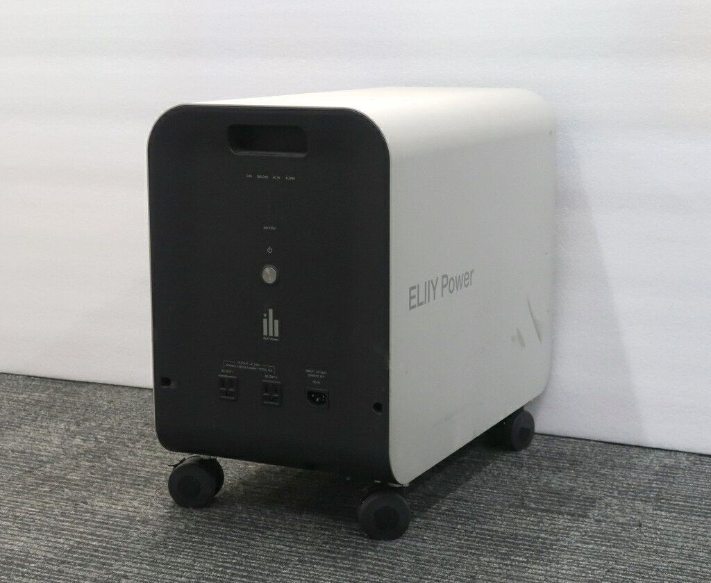 商品情報 No.54b258123メーカーELIIY Power商品名 型番・型名POWER YIILE3 PPS-30仕様■基本スペック　・室内用可搬型蓄電システム　・本体サイズ:W320mm/D585mm/H514mm　・重量:52kg　・蓄電池容量:3.2kWh　・定格出力:1.5kVA/1.4kW　・ある程度バッテリ利用できることを確認しておりますが損耗度合にはばらつきがございますので保証対象外となります状態・動作状況■動作：中古動作品外観■汚れ　・外装汚れ若干有り。■シール痕　・若干あり。■傷　・外装に使用に差し支えない擦り傷がございます。■その他　・中古品のため使用に差し支えない傷、汚れがある場合がございます。　・本体内外装は清掃しておりますが、多少の汚れが残っている可能性がございます。　・筐体全体にキズ及び汚れあり附属品■付属品　・なし対応情報-備考　・重量物/高額商品の為、ヤマト運輸の利用がかないません。　・送料着払い、お届け時間帯のご指定、運送会社のご指定はご遠慮願います。　・お届けの配送方法は基本的に企業様あての荷物のみを取り扱いする発送方法ですので個人宅への配送はいたしかねます。　・土日祝日の配送はいたしておりません。　・梱包作業および運送会社への集荷手配等のため、ご入金確認後出荷まで若干の日数を要します。　・ご来社(兵庫県伊丹市)いただいての直接引き渡しも可能です。ご注意　・本商品は店頭等でも販売している為、稀に在庫切れの場合があります。　・その場合、代替品をご提案させていただきます。