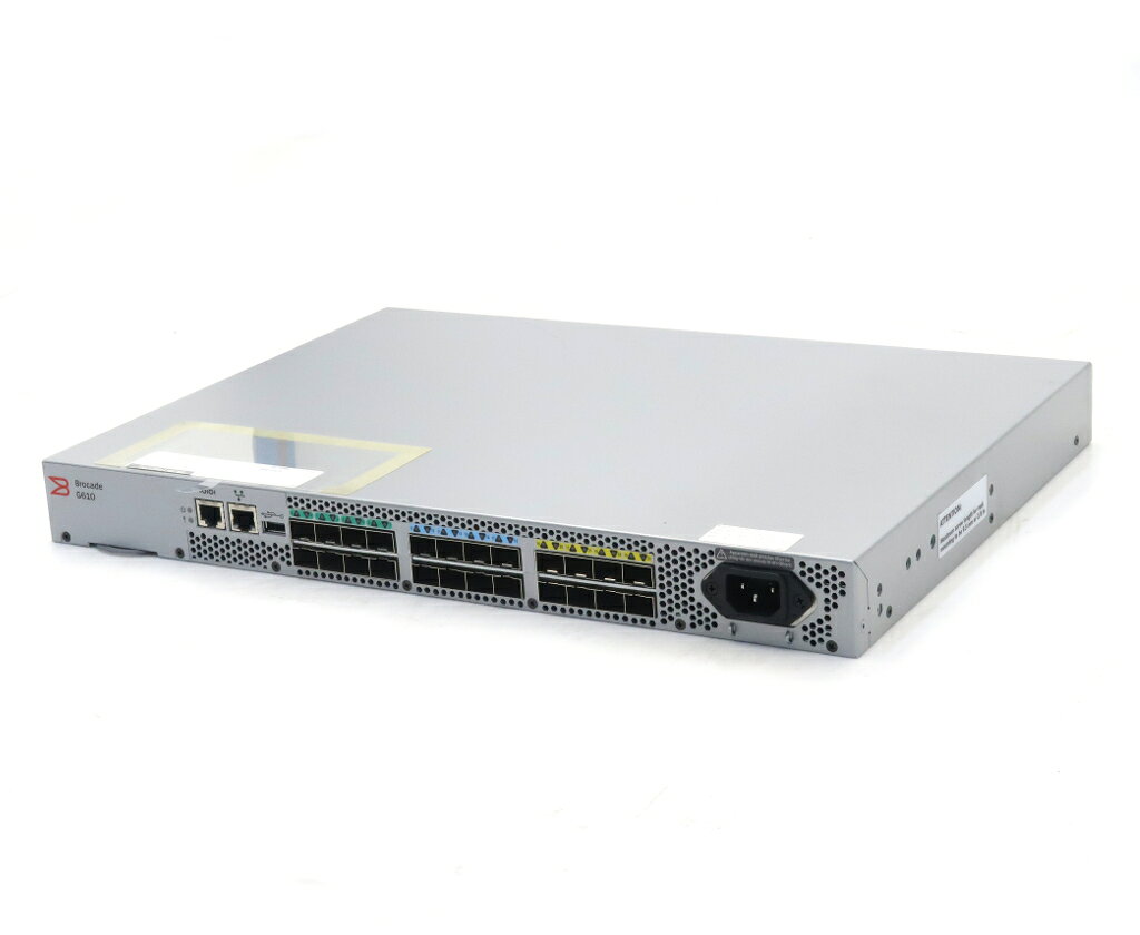 商品情報 No.554261589メーカー富士通商品名 型番・型名Brocade G610※CA08040-A352仕様■基本スペック　・32Gbps FibreChannel SANスイッチ、Fabric OS v8.2.1a、16ポート有効(8ポートPODライセンスあり)、設定およびパスワード初期化済み(出荷時パスワードに設定されています)状態・動作状況■動作：中古動作品外観■汚れ　・外装汚れ若干有り。■シール痕　・若干あり。■傷　・外装に使用に差し支えない擦り傷がございます。■その他　・中古品のため使用に差し支えない傷、汚れがある場合がございます。　・本体内外装は清掃しておりますが、多少の汚れが残っている可能性がございます。　・筐体全体にキズあり附属品■付属品　・なし対応情報-備考　・重量物/高額商品の為、ヤマト運輸の利用がかないません。　・送料着払い、お届け時間帯のご指定、運送会社のご指定はご遠慮願います。　・お届けの配送方法は基本的に企業様あての荷物のみを取り扱いする発送方法ですので個人宅への配送はいたしかねます。　・土日祝日の配送はいたしておりません。　・梱包作業および運送会社への集荷手配等のため、ご入金確認後出荷まで若干の日数を要します。　・ご来社(兵庫県伊丹市)いただいての直接引き渡しも可能です。ご注意　・本商品は店頭等でも販売している為、稀に在庫切れの場合があります。　・その場合、代替品をご提案させていただきます。