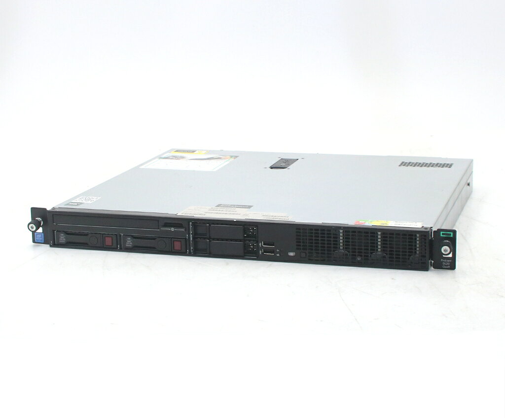 商品情報 No.554269115メーカーhp商品名 型番・型名ProLiant DL20 Gen9※819786-B21仕様■基本スペック　・CPU：Pentium G4400 3.3GHz(2コア2スレッド)　・メモリ：4GB(4GBx1枚)　・ストレージ：300GBx2台(SAS2.5インチ/12Gbps/RAID1構成)　・RAID：SmartArray HBA H240(SAS12Gbps対応)　・VGA：オンボード　・DRIVE：なし　・COA：Svr 2012 R2 Std　・OS：なし(※別途OSインストールが必要となります)状態・動作状況■動作：中古動作品外観■汚れ　・外装汚れ若干有り。■シール痕　・若干あり。■傷　・外装に使用に差し支えない擦り傷がございます。■その他　・中古品のため使用に差し支えない傷、汚れがある場合がございます。　・本体内外装は清掃しておりますが、多少の汚れが残っている可能性がございます。　・筐体に若干のキズあり附属品■付属品　・ラックレール対応情報-備考　・550W電源1基搭載　・OSライセンスシール貼付されておりますがOS欠品の為簡易OSにて動作確認後HDD消去済み、OSは付属いたしておりませんご注意　・本商品は店頭等でも販売している為、稀に在庫切れの場合があります。　・その場合、代替品をご提案させていただきます。