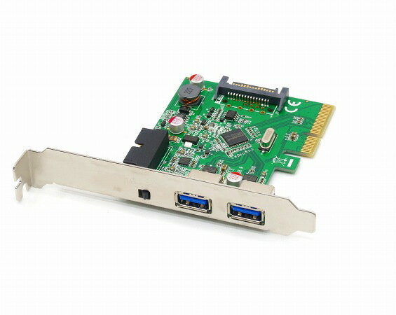 AREA SD-PE4U31A-2E1SW 2ポートUSB3.1カード SATA15ピン電源入力端子 PCIe x4 動作確認済 【中古】【20220315】