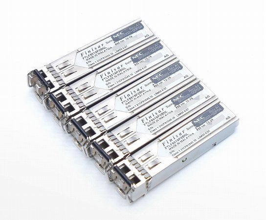 NEC 5本セット B02002-00P04 Rev.A1 (Finisar FTLF8519P2BNL OEM) 1000BASE-SX SFP MiniGBIC 850nm 【中古】【20210601】