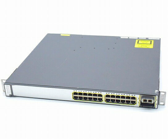 Cisco Catalyst WS-C3750E-24TD-E V02 24ポート1000BASE-T C3750E-UNIVERSALK9-M Ver.12.2(44)SE2 IPSERVICESライセンス 設定初期化済 小難 【中古】【20220128】