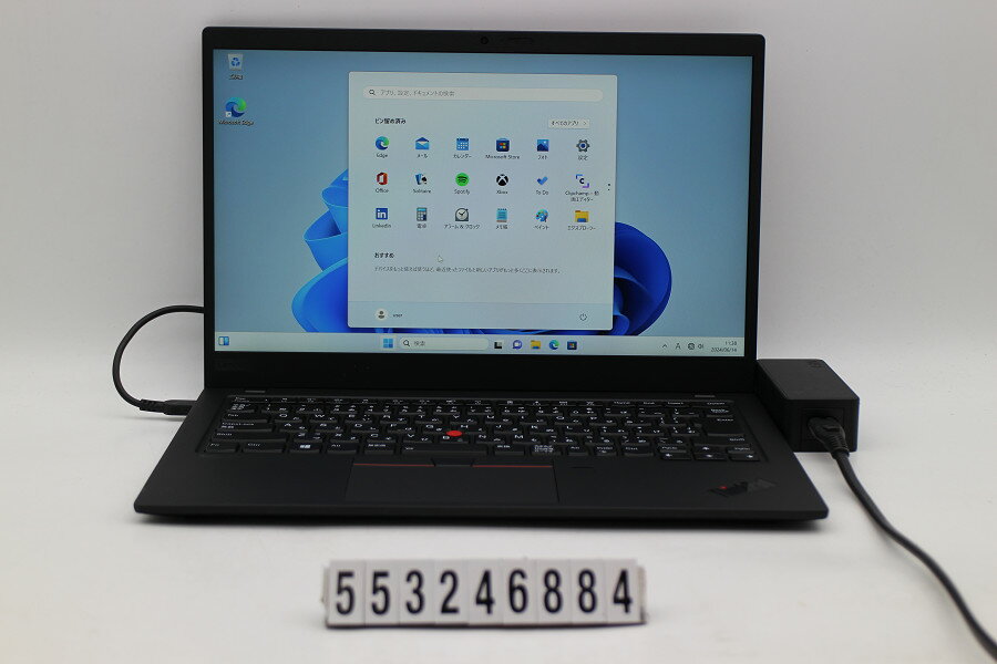 Lenovo ThinkPad X1 Carbon 7th Gen Core i5 10210U 1.6GHz/8GB/256GB(SSD)/14W/FHD(1920x1080)/Win11【中古】【20240621】