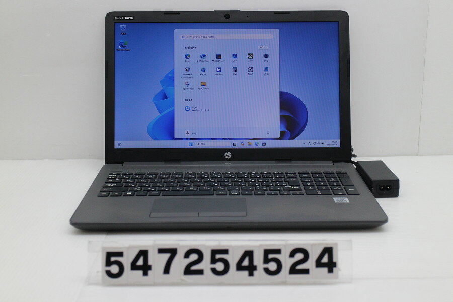 15 inches - hp 250 G7 Core i5 1035G1 1GHz/8GB/256GB(SSD)/Multi/15.6W/FWXGA(1366x768)/Win11【中古】【20260324】