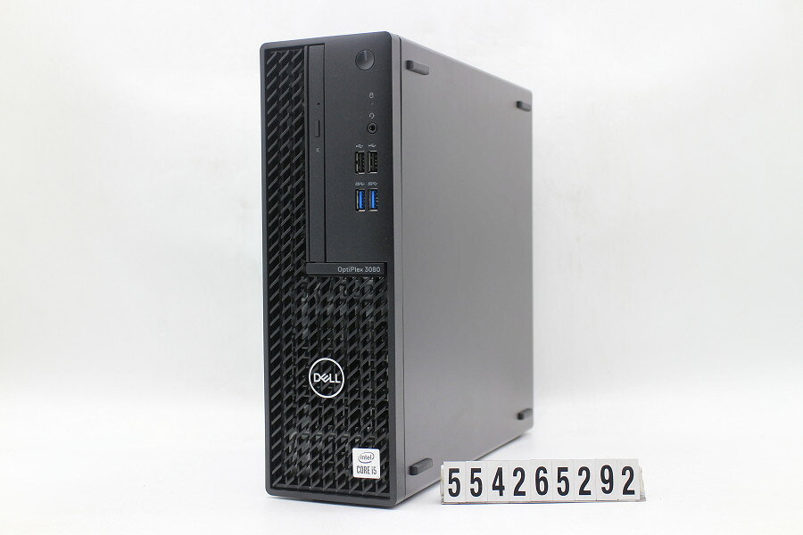 商品情報 No.554265292メーカーDELL商品名 型番・型名OptiPlex 3080 SFF仕様■基本スペック　・CPU：Corei5 10500 3.1GHz(6コア12スレッド)　・メモリ：16384MB(8GB×2枚(空きスロットなし))　・HDD：256GB(SSD)　・VGA：オンボード　・DRIVE：DVDマルチ　・その他機能：USB3.0 HDMI DisplayPort 内蔵スピーカー　・リカバリ：11 Pro 64bitリカバリ済(OS導入済)状態・動作状況■動作：中古動作品外観■汚れ　・外装汚れ若干有り。■シール痕　・若干あり。■傷　・外装に使用に差し支えない擦り傷がございます。■その他　・中古品のため使用に差し支えない傷、汚れがある場合がございます。　・本体内外装は清掃しておりますが、多少の汚れが残っている可能性がございます。　・擦り傷あり附属品■付属品(下記に記載の物以外は付属いたしません。また、写真に掲載の無い物は付属いたしません)　・電源ケーブル(3ピン)対応情報-備考　・11 Pro 64bitリカバリ済(OS導入済)※リカバリ完了しておりますので、お届け後すぐにご利用頂けます。ご注意　・掲載中の商品について、一部の在庫は各地方のPCコンフル店頭でも展示、販売しています。　・搭載されたSSDやバッテリー等に関して、お問い合わせによる追加の状態確認(健康状態や残量等)は誠に申し訳ありませんが対応いたしておりません。　・店頭で展示している関係上、ごく稀に展示中の破損や付属品の欠損等が発生する場合がございます。その際には、当店よりお客さまにご連絡させていただきます。　・その場合、代替品をご提案させていただきます。ご提案商品がご注文者様の要件に添いません場合はキャンセル対応させて頂きます。　・PCコンフルの在庫に関しましては、同時発送およびサイズによりますが同梱発送を対応させて頂けます。但し在庫が複数拠点の場合、対応がかないません。