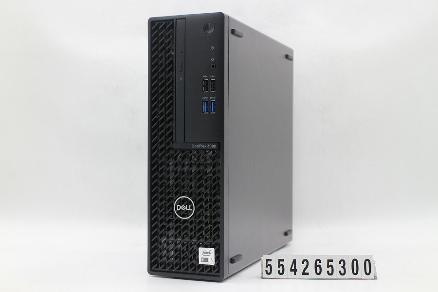 商品情報 No.554265300メーカーDELL商品名 型番・型名OptiPlex 3080 SFF仕様■基本スペック　・CPU：Corei5 10500 3.1GHz(6コア12スレッド)　・メモリ：16384MB(8GB×2枚(空きスロットなし))　・HDD：256GB(SSD)　・VGA：オンボード　・DRIVE：DVDマルチ　・その他機能：USB3.0 HDMI DisplayPort 内蔵スピーカー　・リカバリ：11 Pro 64bitリカバリ済(OS導入済)状態・動作状況■動作：中古動作品外観■汚れ　・外装汚れ若干有り。■シール痕　・若干あり。■傷　・外装に使用に差し支えない擦り傷がございます。■その他　・中古品のため使用に差し支えない傷、汚れがある場合がございます。　・本体内外装は清掃しておりますが、多少の汚れが残っている可能性がございます。　・擦り傷あり附属品■付属品(下記に記載の物以外は付属いたしません。また、写真に掲載の無い物は付属いたしません)　・電源ケーブル(3ピン)対応情報-備考　・11 Pro 64bitリカバリ済(OS導入済)※リカバリ完了しておりますので、お届け後すぐにご利用頂けます。ご注意　・掲載中の商品について、一部の在庫は各地方のPCコンフル店頭でも展示、販売しています。　・搭載されたSSDやバッテリー等に関して、お問い合わせによる追加の状態確認(健康状態や残量等)は誠に申し訳ありませんが対応いたしておりません。　・店頭で展示している関係上、ごく稀に展示中の破損や付属品の欠損等が発生する場合がございます。その際には、当店よりお客さまにご連絡させていただきます。　・その場合、代替品をご提案させていただきます。ご提案商品がご注文者様の要件に添いません場合はキャンセル対応させて頂きます。　・PCコンフルの在庫に関しましては、同時発送およびサイズによりますが同梱発送を対応させて頂けます。但し在庫が複数拠点の場合、対応がかないません。