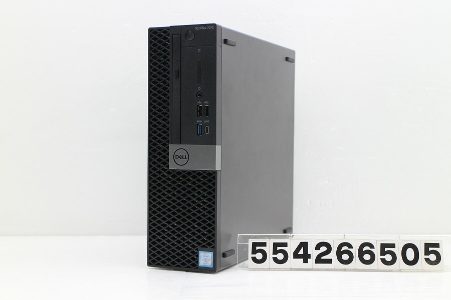 商品情報 No.554266505メーカーDELL商品名 型番・型名OptiPlex 7070 SFF仕様■基本スペック　・CPU：Corei7 9700 3GHz(8コア8スレッド)　・メモリ：16384MB(4GB×4枚(空きスロットなし))　・HDD：256GB(SSD)　・VGA：オンボード　・DRIVE：DVD-ROM　・その他機能：USB3.0 シリアル9ピンポート DisplayPort 内蔵スピーカー USB(Type-C)　・リカバリ：11 Pro 64bitリカバリ済(OS導入済)状態・動作状況■動作：中古動作品外観■汚れ　・外装汚れ若干有り。■シール痕　・若干あり。■傷　・外装に使用に差し支えない擦り傷がございます。■その他　・中古品のため使用に差し支えない傷、汚れがある場合がございます。　・本体内外装は清掃しておりますが、多少の汚れが残っている可能性がございます。　・擦り傷あり附属品■付属品(下記に記載の物以外は付属いたしません。また、写真に掲載の無い物は付属いたしません)　・電源ケーブル(3ピン)対応情報-備考　・11 Pro 64bitリカバリ済(OS導入済)※リカバリ完了しておりますので、お届け後すぐにご利用頂けます。ご注意　・掲載中の商品について、一部の在庫は各地方のPCコンフル店頭でも展示、販売しています。　・搭載されたSSDやバッテリー等に関して、お問い合わせによる追加の状態確認(健康状態や残量等)は誠に申し訳ありませんが対応いたしておりません。　・店頭で展示している関係上、ごく稀に展示中の破損や付属品の欠損等が発生する場合がございます。その際には、当店よりお客さまにご連絡させていただきます。　・その場合、代替品をご提案させていただきます。ご提案商品がご注文者様の要件に添いません場合はキャンセル対応させて頂きます。　・PCコンフルの在庫に関しましては、同時発送およびサイズによりますが同梱発送を対応させて頂けます。但し在庫が複数拠点の場合、対応がかないません。
