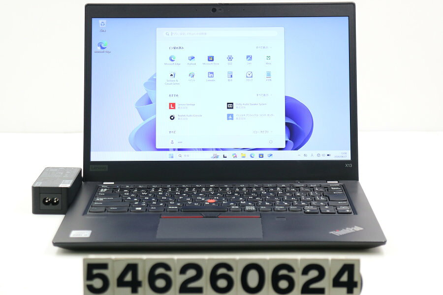 商品情報 No.546260624メーカーLenovo商品名 型番・型名ThinkPad X13 Gen1※20T3SAAX00仕様■基本スペック　・CPU：Core i5 10210U 1.6GHz(4コア8スレッド)　・メモリ：16384MB(変更不可)　・HDD：256GB(NVMe SSD)　・VGA：オンボード　・DRIVE：なし　・モニター：13.3インチワイドFHD(1920x1080)　・その他機能：無線LAN Bluetooth USB3.0 HDMI Webカメラ 顔認証 指紋認証 USB(Type-C) microSDスロット　・リカバリ：11 Pro 64bitリカバリ済(OS導入済)状態・動作状況■動作：中古動作品 ※液晶パネル面：確認した限り小傷あり ※液晶表示：確認した限り白シミ複数あり ※バッテリ状態：充電駆動可能 ※バッテリは保証対象外となります。外観■汚れ　・外装汚れ若干有り。■シール痕　・若干あり。■傷　・外装に使用に差し支えない擦り傷がございます。■その他　・中古品のため使用に差し支えない傷、汚れがある場合がございます。　・本体内外装は清掃しておりますが、多少の汚れが残っている可能性がございます。　・天板擦り傷 摩耗 シール痕 側面擦り傷 パームレスト擦り傷 摩耗 テカリ タッチパッド摩耗 テカリ 底面擦り傷 シール痕あり　・キーボード特記事項：テカリ 摩耗あり附属品■付属品(下記に記載の物以外は付属いたしません。また、写真に掲載の無い物は付属いたしません)　・ACアダプター対応情報-備考　・11 Pro 64bitリカバリ済(OS導入済)※リカバリ完了しておりますので、お届け後すぐにご利用頂けます。ご注意　・掲載中の商品について、一部の在庫は各地方のPCコンフル店頭でも展示、販売しています。　・搭載されたSSDやバッテリー等に関して、お問い合わせによる追加の状態確認(健康状態や残量等)は誠に申し訳ありませんが対応いたしておりません。　・店頭で展示している関係上、ごく稀に展示中の破損や付属品の欠損等が発生する場合がございます。その際には、当店よりお客さまにご連絡させていただきます。　・その場合、代替品をご提案させていただきます。ご提案商品がご注文者様の要件に添いません場合はキャンセル対応させて頂きます。　・PCコンフルの在庫に関しましては、同時発送およびサイズによりますが同梱発送を対応させて頂けます。但し在庫が複数拠点の場合、対応がかないません。