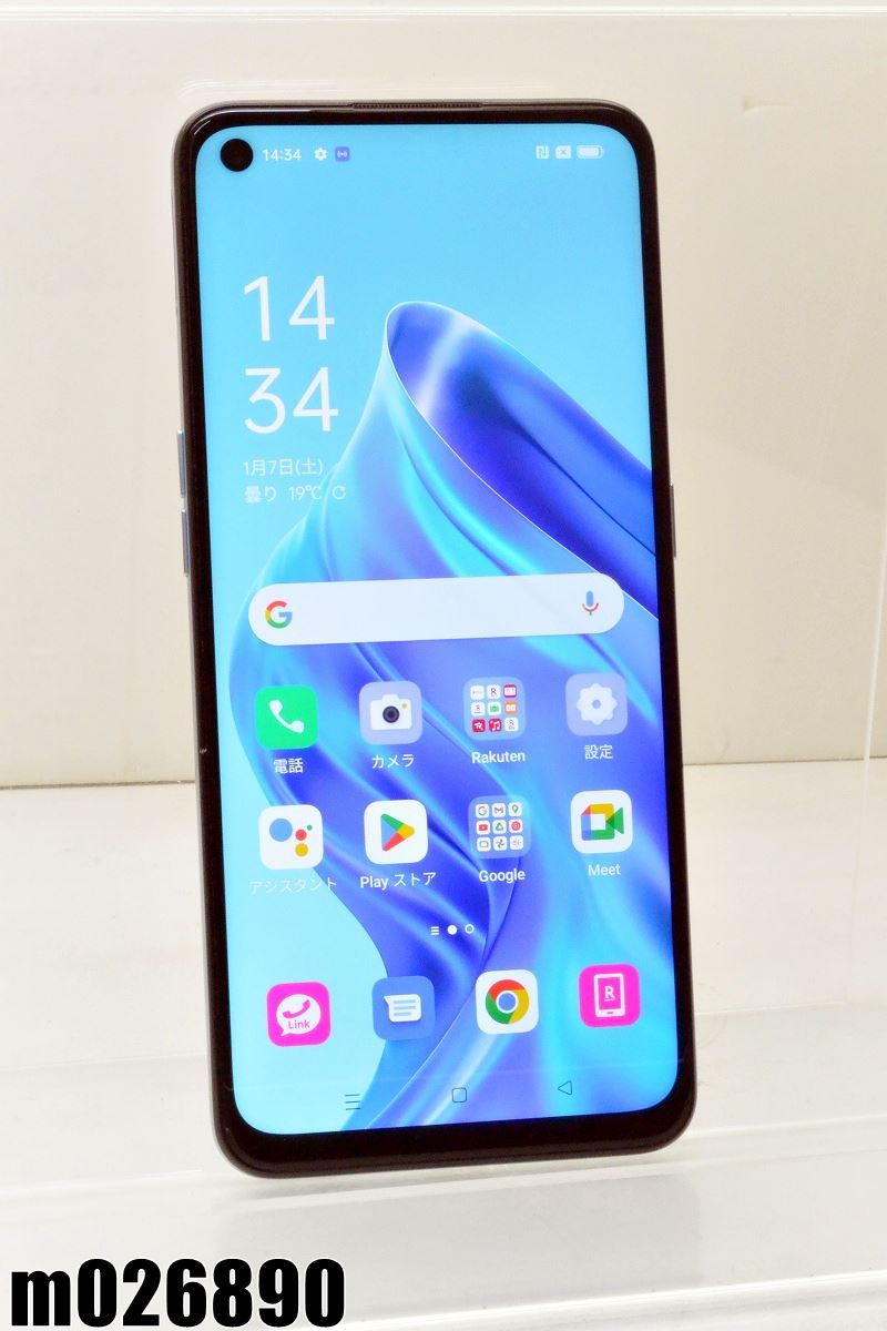 白ロム 楽天モバイル SIMフリー OPPO Reno5 A 128GB Android12 アイスブルー CPH2199 初期化済 【m026890】【中古】【K20250606】