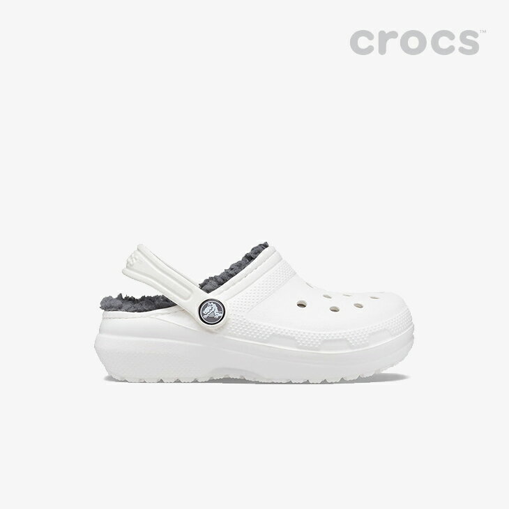 ・クロックス ボア《キッズ》クラシック ラインド クロッグ/ホワイトxグレー/ CROCS/K Classic Lined Clog/WhitexGrey #