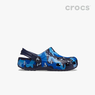 ・クロックス《キッズ》クラシック カモ クロッグ/ネイビーxマルチ/ CROCS/K Classic Camo Clog K/NavyxMulti #