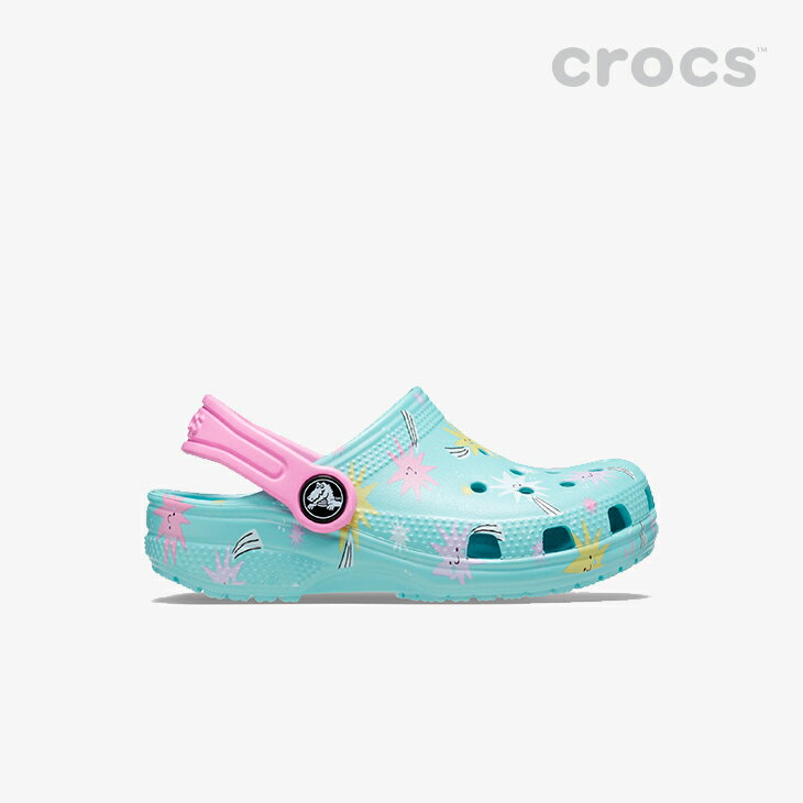 ・クロックス《キッズ》クラシック ドリーム クロッグ/ピュアウォーターxマルチ/ CROCS/K Classic Dream Clog T/Pure WaterxMulti #