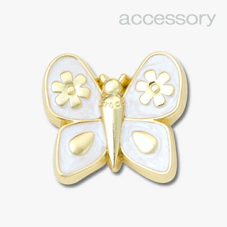 シューズ アクセサリー_1189 《クロックス チャーム》 Gold Pearlized Butterfly #10017431